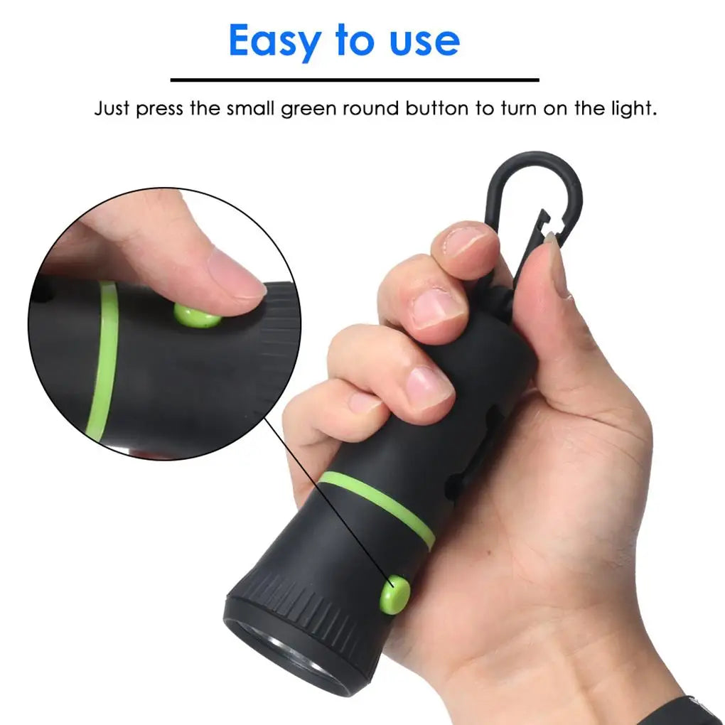 LED Flashlight Poop Bag Dispenser with Bone-Shaped Opening