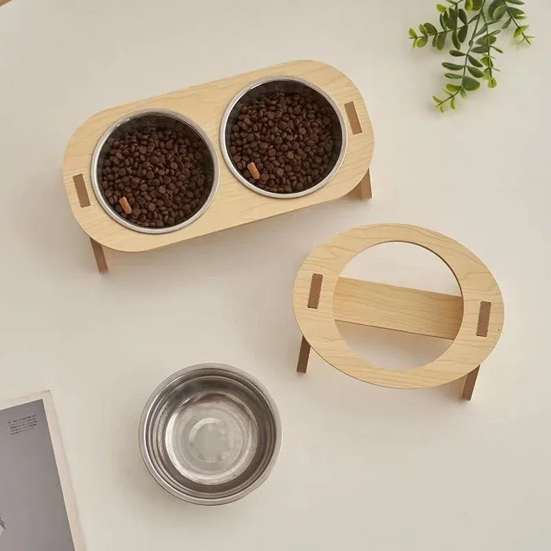 Elevated Pet Bowl – Single or Double Raised Feeder for Comfortable Eating