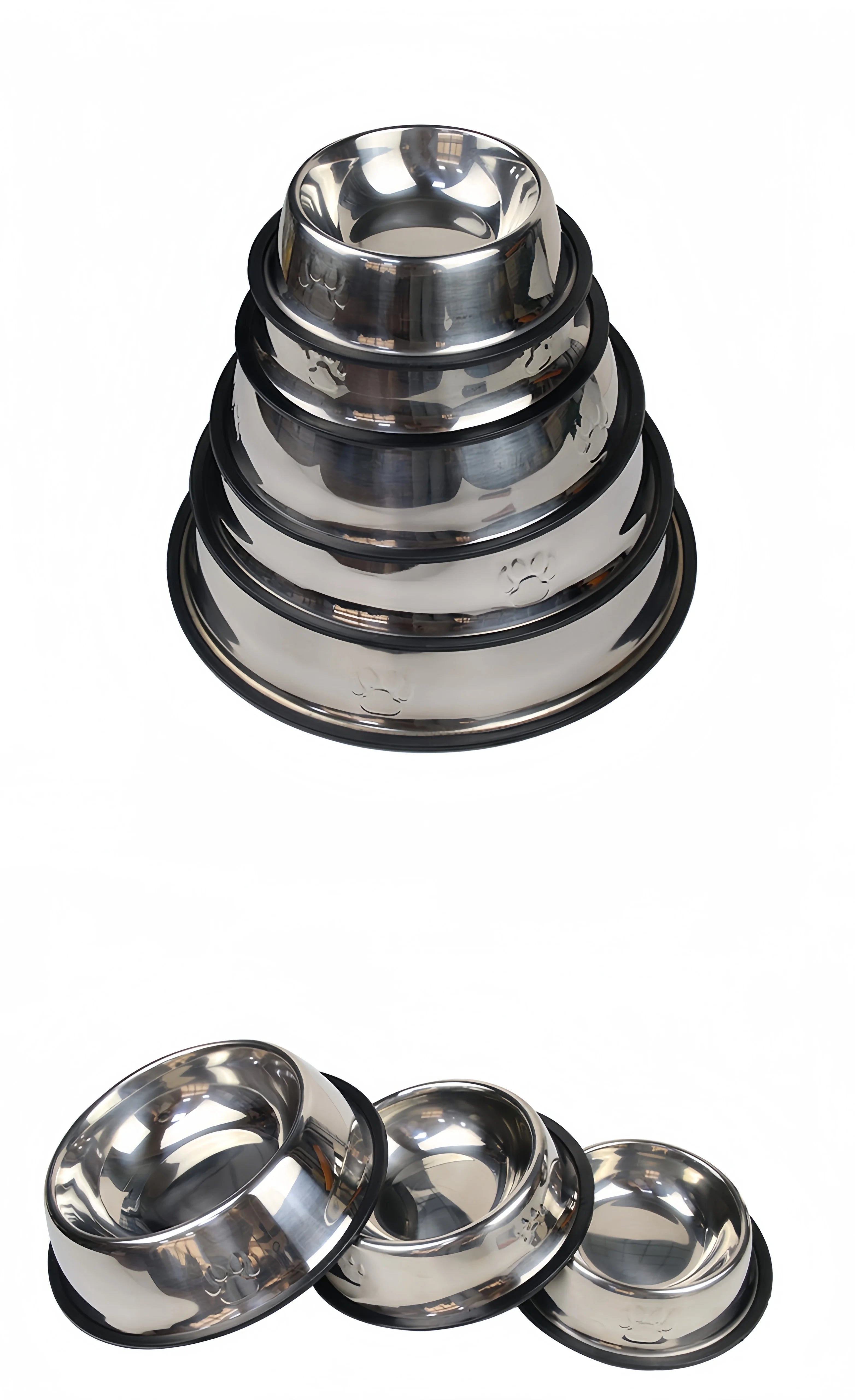 Durable Stainless Steel Pet Bowl – Non-Slip, Easy to Clean, & Bite-Resistant