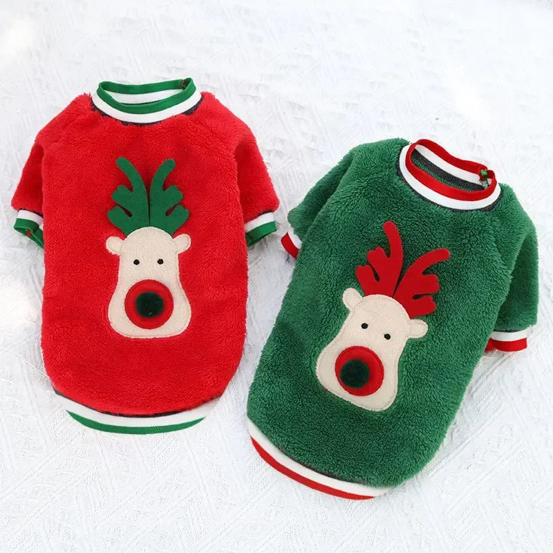 Christmas Pet Costume – Warm and Festive Attire for Small Dogs and Cats