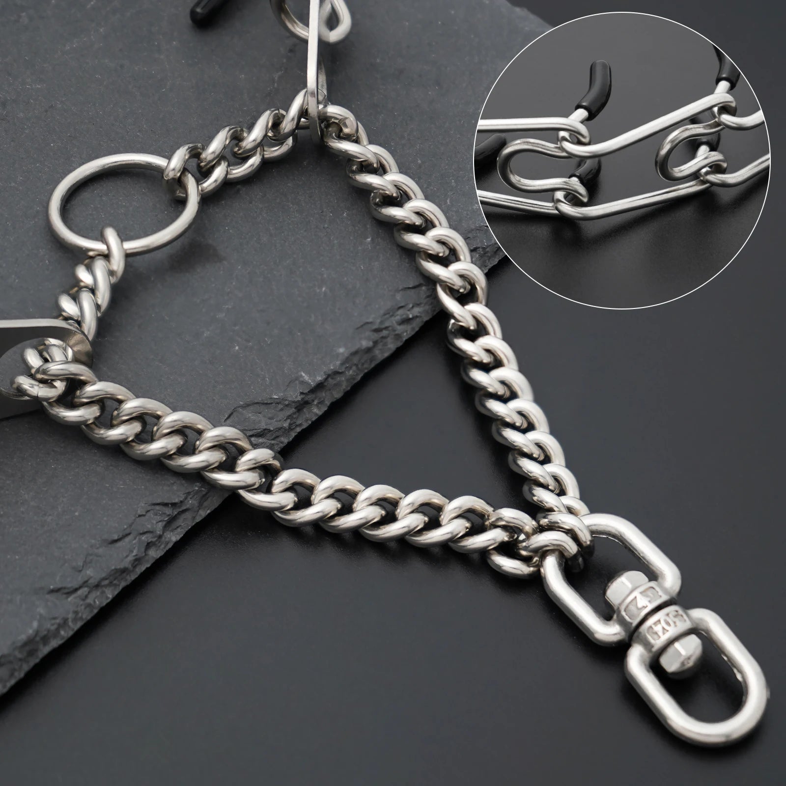 Stainless Steel Prong Pinch Dog Collar with Quick Release – Adjustable No-Pull Training Collar