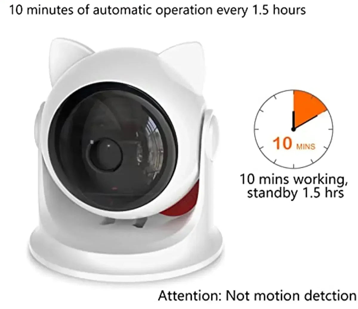 Automatic rechargeable interactive cat laser toy with 3 speeds, adjustable angles, and USB charging – ideal for cats and small dogs.