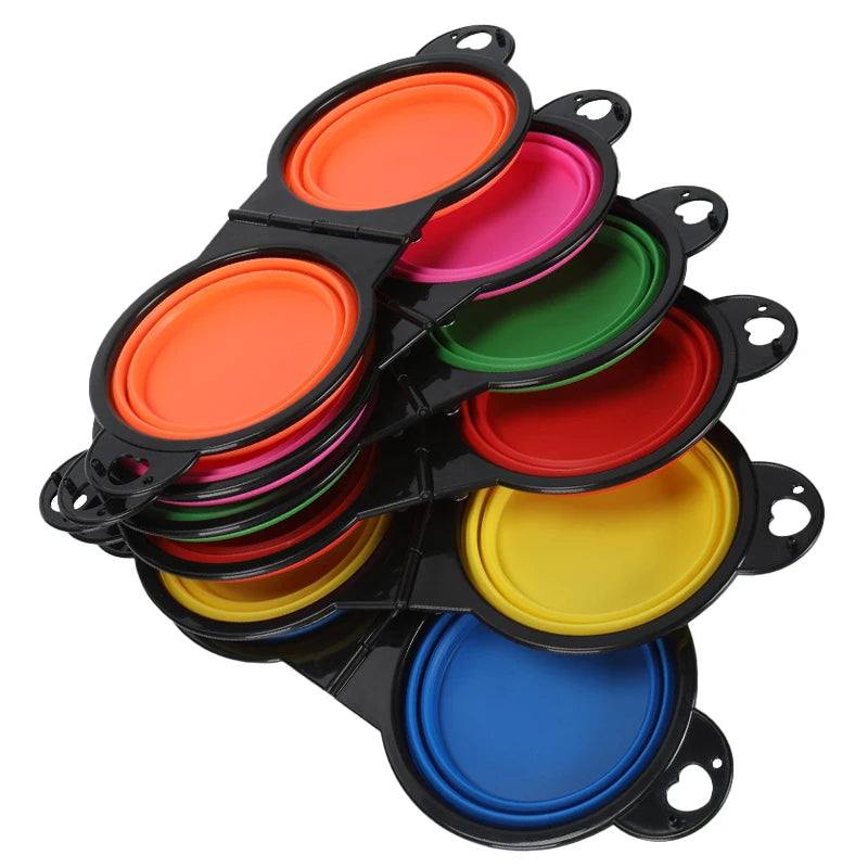 Collapsible Double Pet Bowl – Portable, Foldable & Perfect for Travel