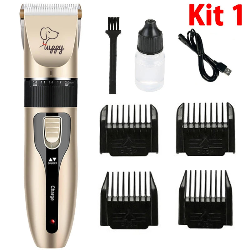 Rechargeable Pet Grooming Clipper Kit – Quiet, Cordless & Adjustable for Dogs and Cats