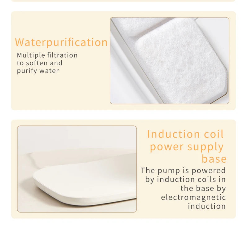 2.5L Wireless Pet Water Fountain with Dual Sensor and Long-Lasting Battery