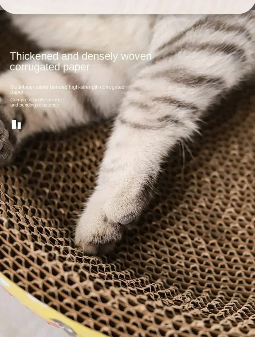 Oval Corrugated Cat Scratching Board – Claw Grinder, Bed & Toy in One