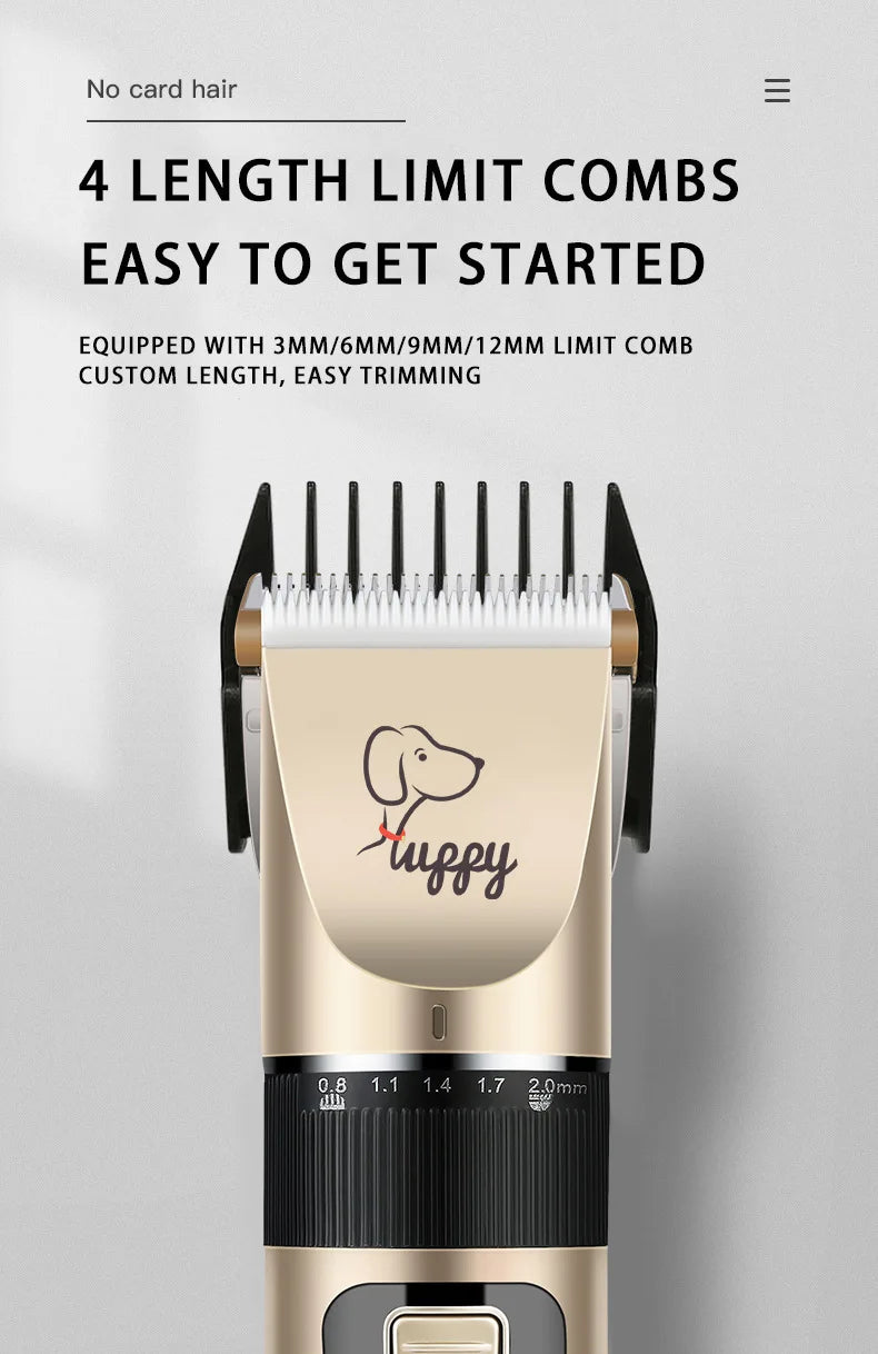Rechargeable Pet Grooming Clipper Kit – Quiet, Cordless & Adjustable for Dogs and Cats