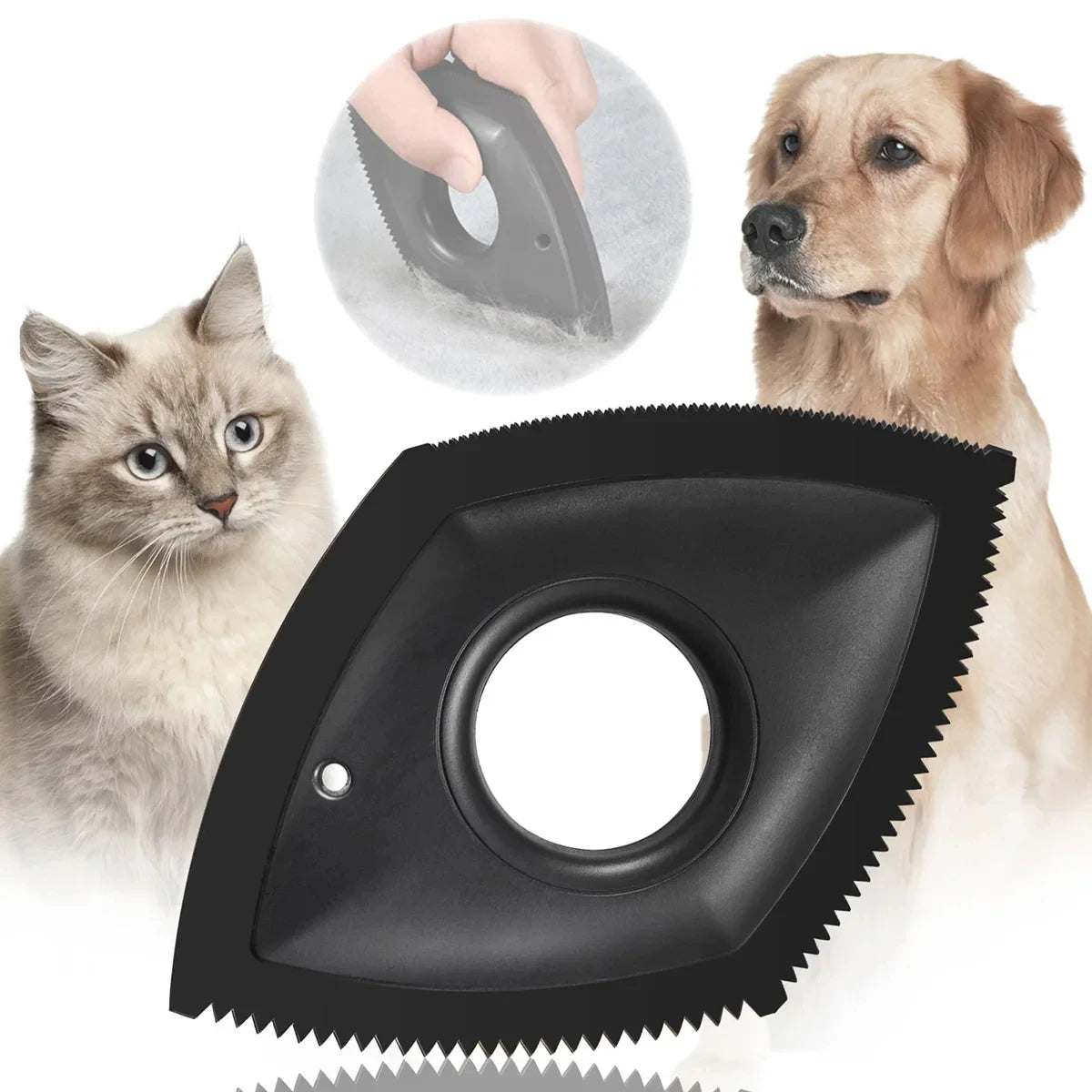 4-Mode Pet Hair Remover Brush – Reusable Tool for Furniture, Carpet & Car Seats