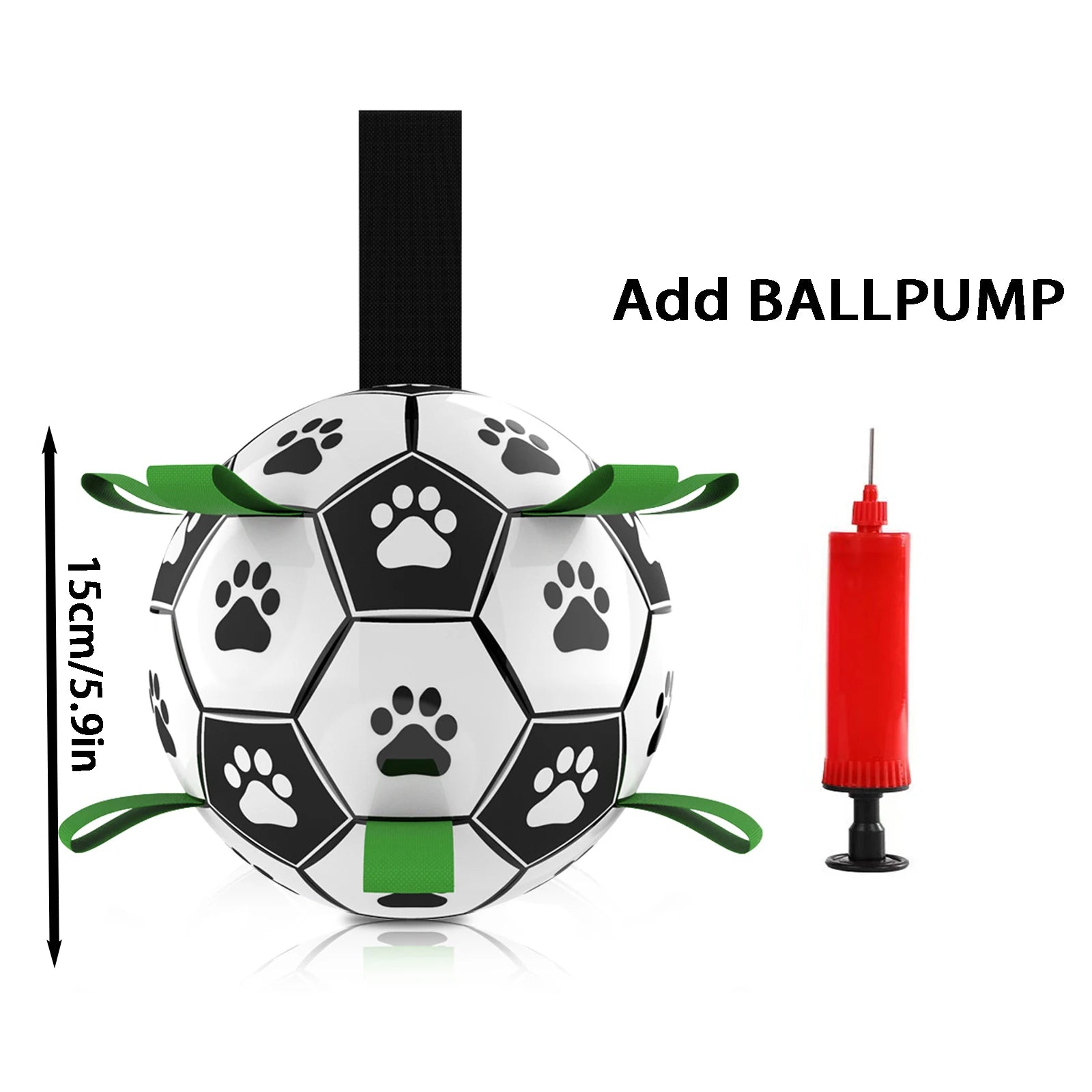 Interactive Soccer Ball Toy for Dogs – Lightweight with Nylon Ribbons for Tug Play
