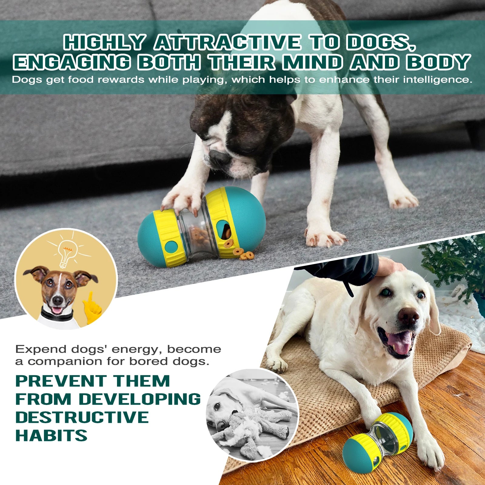 Interactive Treat Dispensing Ball for Dogs – Fun, Durable, and IQ-Boosting