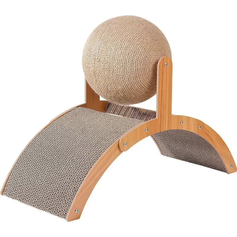 Wooden Cat Scratching Ball & Sisal Board – Durable Claw Grinder & Play Toy