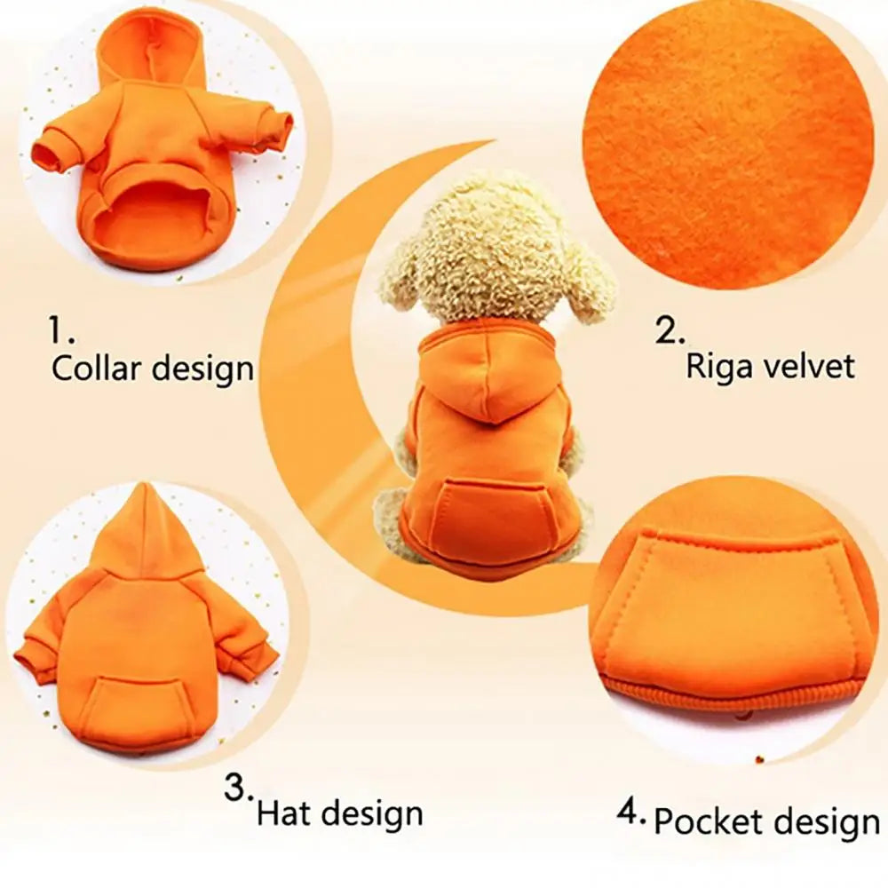 Puppy Pet Hooded Sweatshirt with Pocket for Autumn/Winter