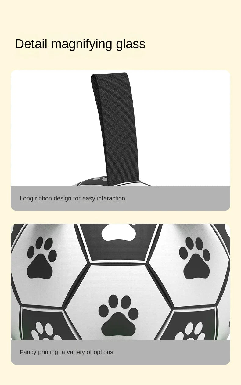 Interactive Soccer Ball Toy for Dogs – Lightweight with Nylon Ribbons for Tug Play