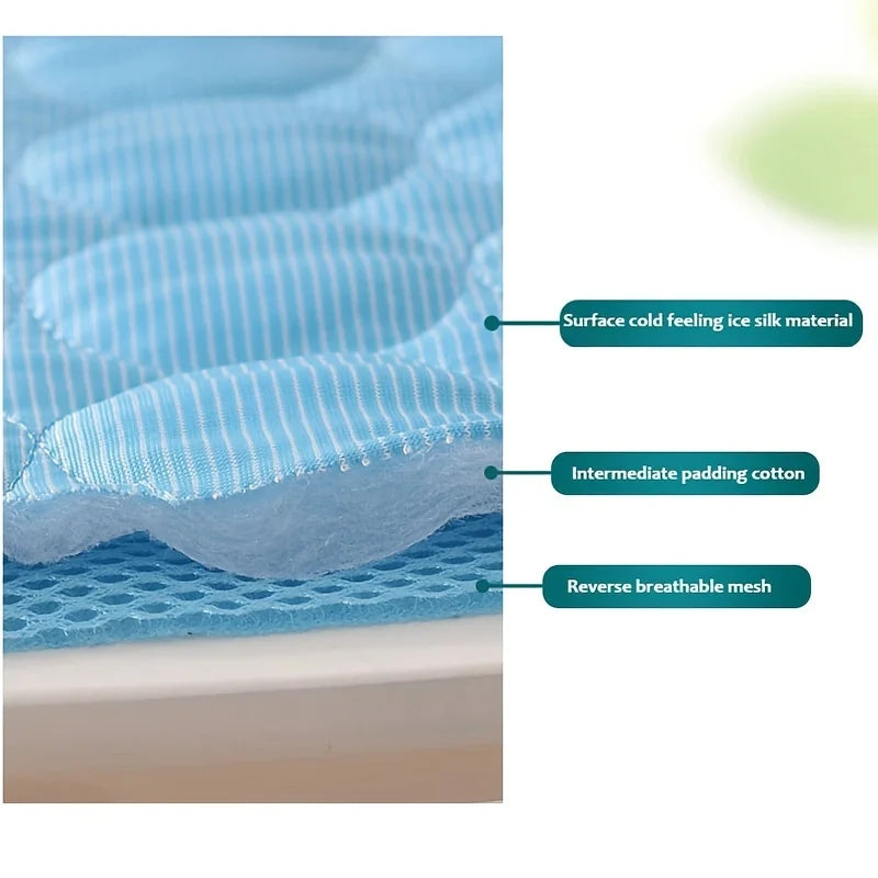 Self-Cooling Dog Mat for Summer – Washable Ice Silk Pad for Dogs