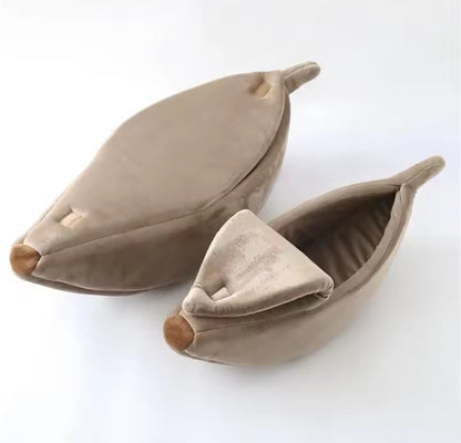 Cozy Banana Nest for Cats and Small Dogs