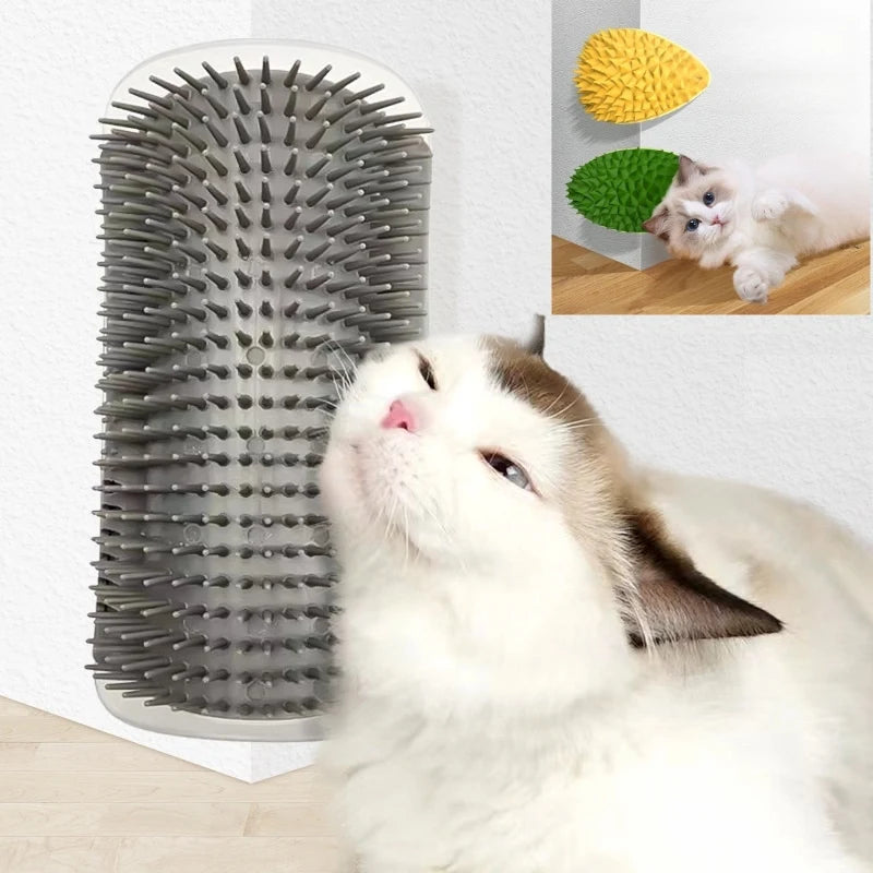 Corner Wall Pet Grooming Brush – Self-Grooming Hair Remover for Cats &amp; Dogs