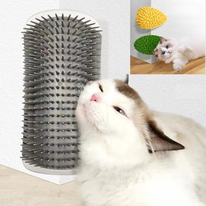Corner Wall Pet Grooming Brush – Self-Grooming Hair Remover for Cats &amp; Dogs
