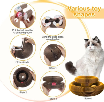 Magic Organ Cat Scratcher – Transformable Corrugated Toy for Claw Care &amp; Interactive Play