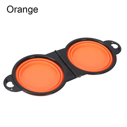 Collapsible Double Pet Bowl – Portable, Foldable &amp; Perfect for Travel