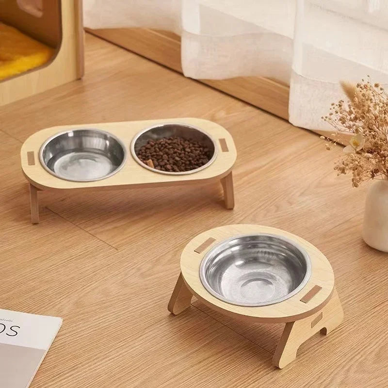 Elevated Pet Bowl – Single or Double Raised Feeder for Comfortable Eating