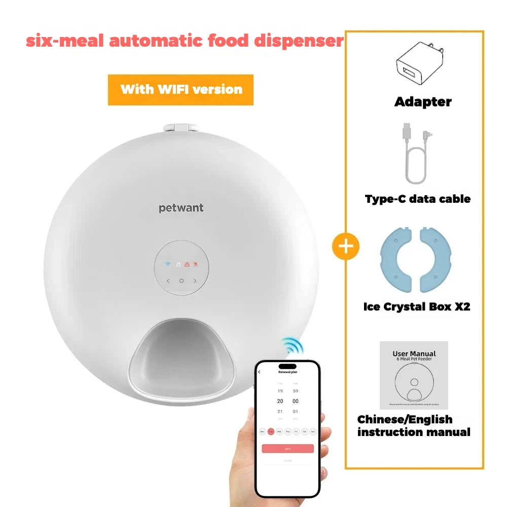 6-Meal Smart Pet Feeder – App-Controlled, Automatic, & Keeps Food Fresh