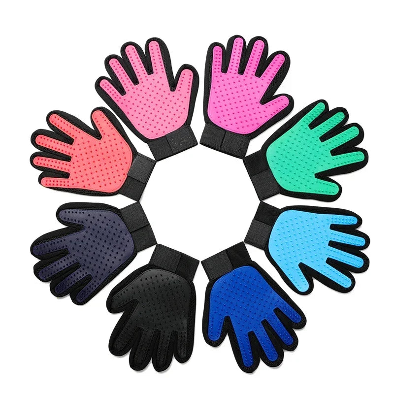 Silicone Pet Grooming Glove – Hair Removal &amp; Bath Brush for Cats &amp; Dogs