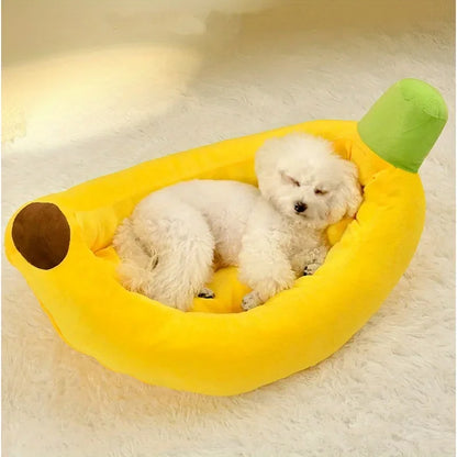 Cute & Cozy Banana Pet Bed for Cats and Small Dogs – Soft, Fun, and Washable