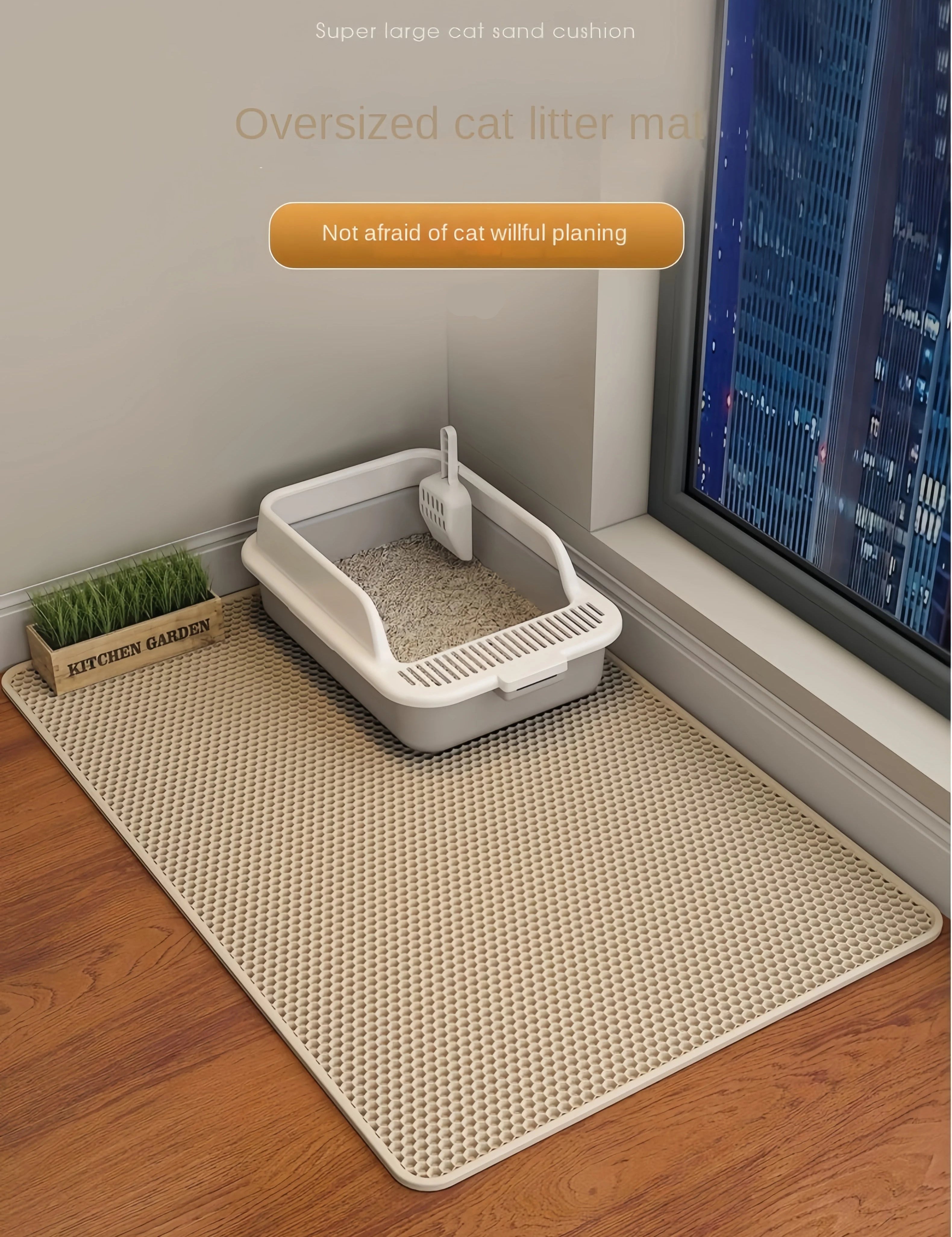 Waterproof EVA Cat Litter Mat – Double Layer, Non-Slip &amp; Easy to Clean