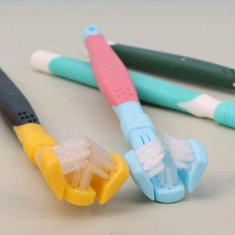 Three-Sided Pet Toothbrush for Complete Oral Care – Gentle and Effective