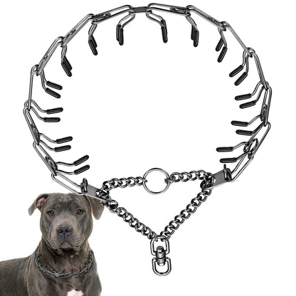 Stainless Steel Prong Pinch Dog Collar with Quick Release – Adjustable No-Pull Training Collar