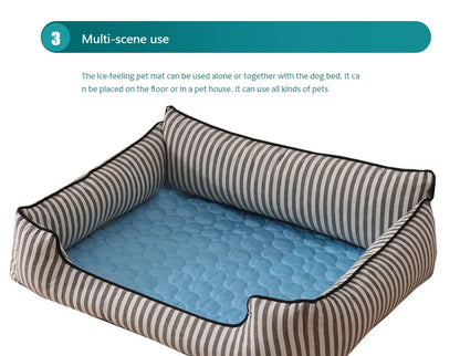 Self-Cooling Dog Mat for Summer – Washable Ice Silk Pad for Dogs