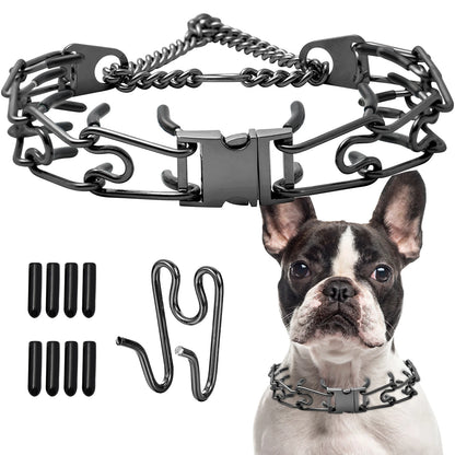 Stainless Steel Prong Pinch Dog Collar with Quick Release – Adjustable No-Pull Training Collar