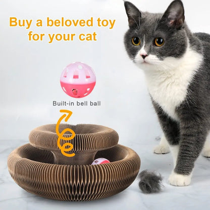 Magic Organ Cat Scratcher – Transformable Corrugated Toy for Claw Care &amp; Interactive Play