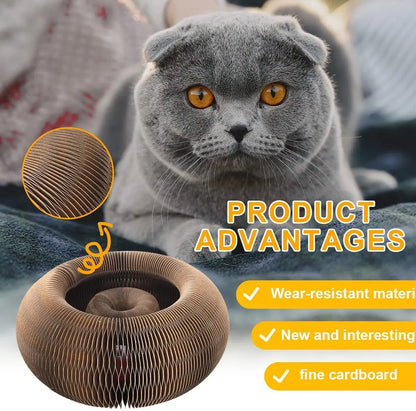 Magic Organ Cat Scratcher – Transformable Corrugated Toy for Claw Care &amp; Interactive Play
