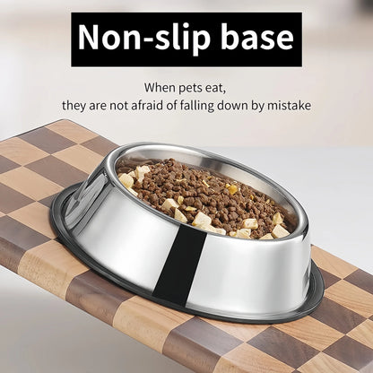 Durable Stainless Steel Pet Bowl – Non-Slip, Easy to Clean, &amp; Bite-Resistant