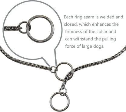Heavy-Duty Dog Chain Collar – Stainless Steel Choke Slip Collar for Training &amp; Control