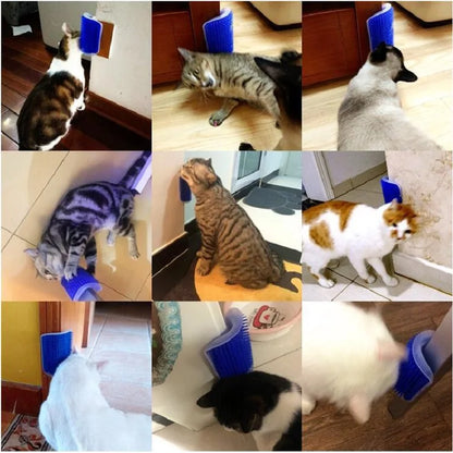 Corner Wall Pet Grooming Brush – Self-Grooming Hair Remover for Cats &amp; Dogs