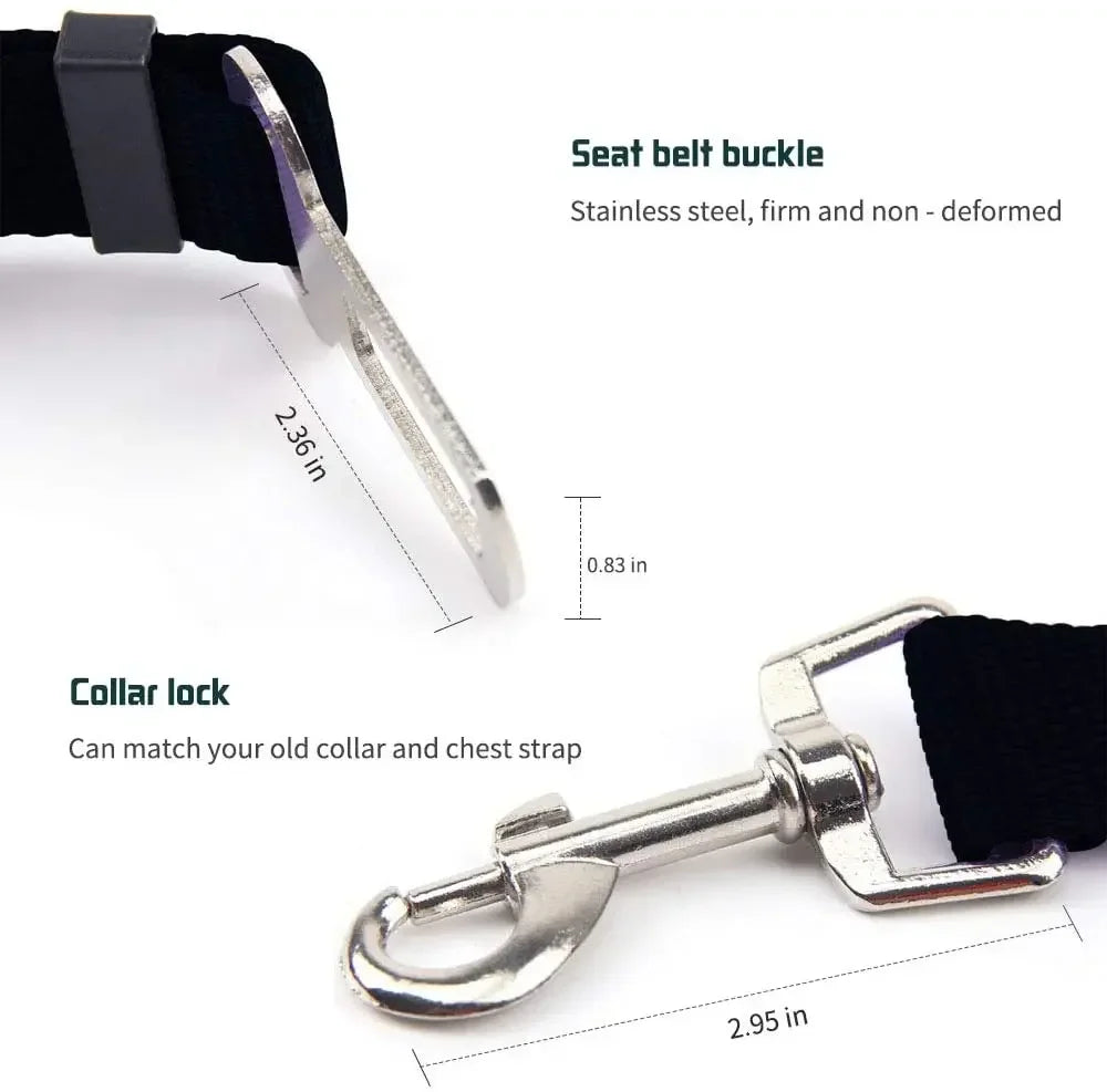 Adjustable Pet Car Seat Belt – Quick-Release, Breakaway, and Safe Travel Restraint for Cats &amp; Dogs