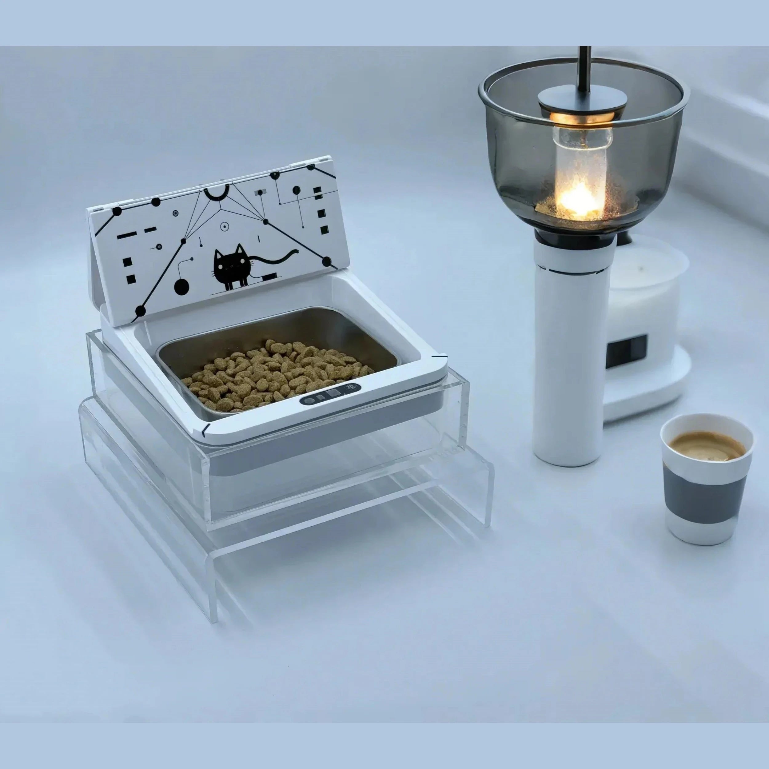 Smart RFID Cat Feeder – Automatic, Rechargeable &amp; Infrared-Sensing