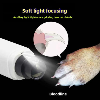 Rechargeable electric pet nail grinder with USB – Safe grooming clipper tool for trimming dog and cat nails at home.