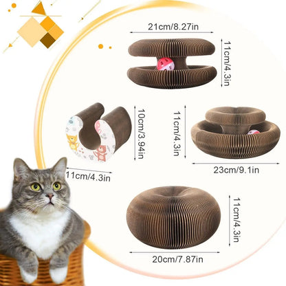 Magic Organ Cat Scratcher – Transformable Corrugated Toy for Claw Care &amp; Interactive Play