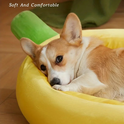 Cute & Cozy Banana Pet Bed for Cats and Small Dogs – Soft, Fun, and Washable