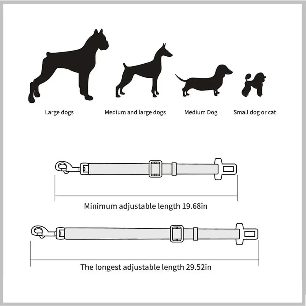 Adjustable Pet Car Seat Belt – Quick-Release, Breakaway, and Safe Travel Restraint for Cats &amp; Dogs