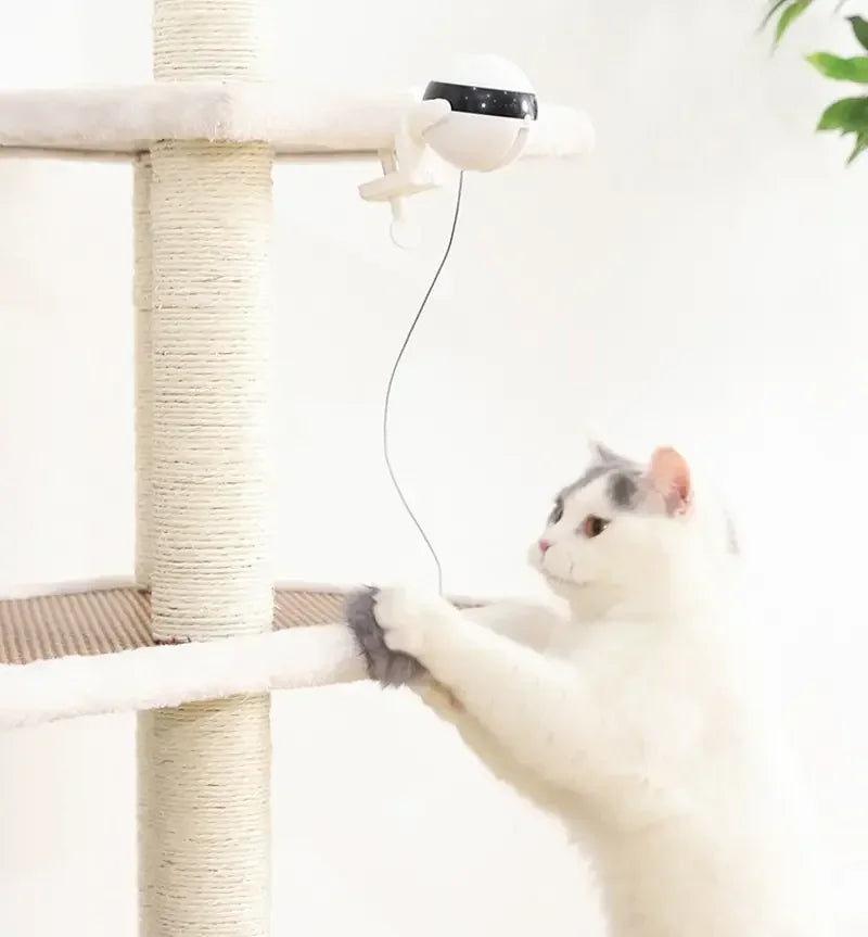 Interactive Electric Cat Teaser Toy – YoYo Lifting Ball with Motion, Flutter &amp; Rotation