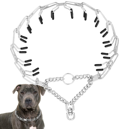 Stainless Steel Prong Pinch Dog Collar with Quick Release – Adjustable No-Pull Training Collar