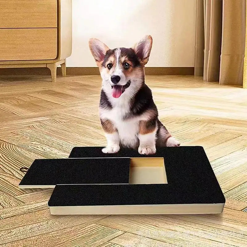 Adjustable wooden dog nail file board for safe grooming. Dog Nail Scratchboard with emery board nail file surface for natural nail trimming.