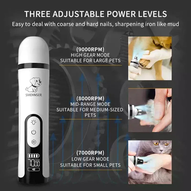 Rechargeable Pet Nail Grinder for Cats & Dogs