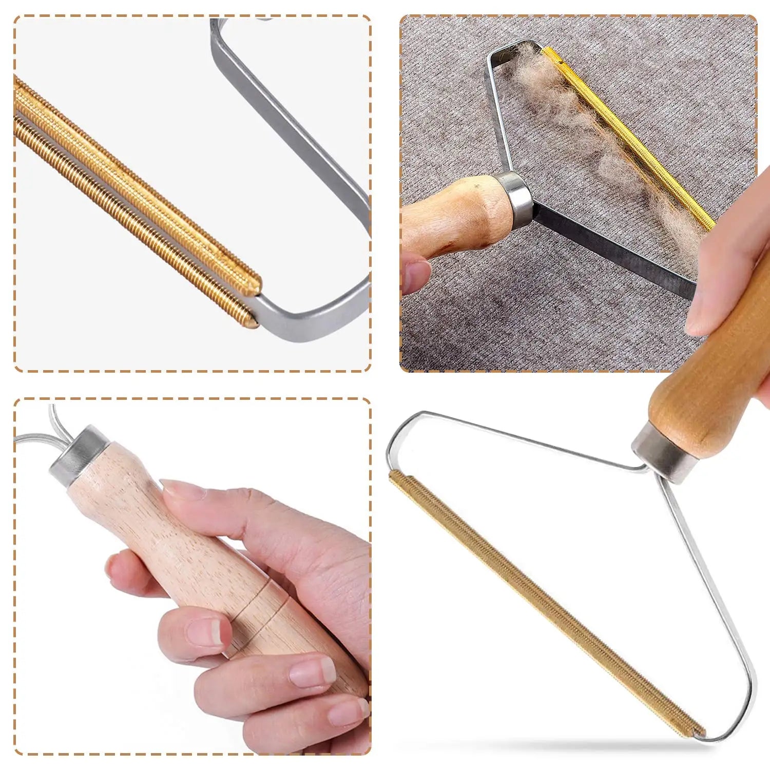 Portable Pet Hair &amp; Lint Remover – Manual Brush for Clothes, Carpets &amp; Upholstery