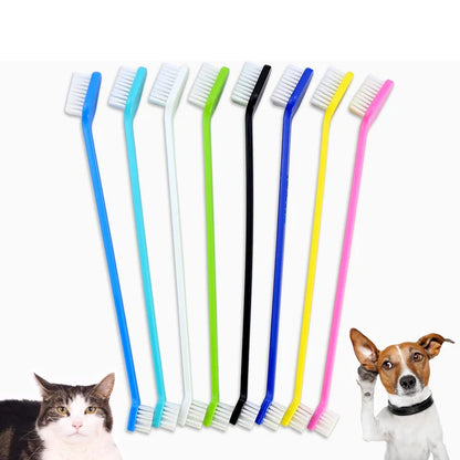 Dual-Ended Pet Toothbrush with Large &amp; Small Heads for Thorough Oral Hygiene
