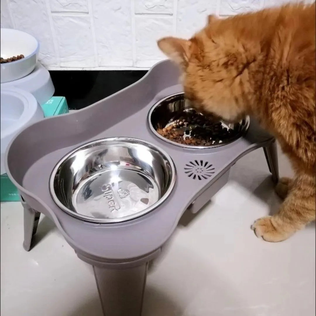 Elevated Pet Feeding Table with Dual Bowls – Comfortable &amp; Spill-Resistant